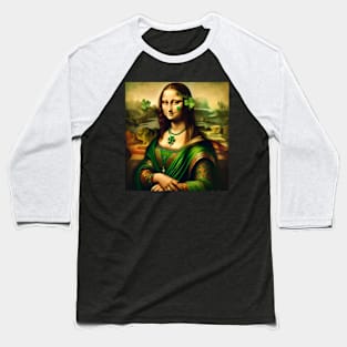 Mona Lisa's Irish Charm: St. Patrick's Day Celebration Baseball T-Shirt